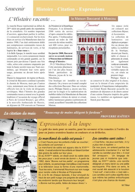 Magazine municipal d'information - N°21 Février 2010 - Baccarat