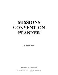 MISSIONS CONVENTION PLANNER - AG Web Services