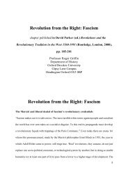 Revolution from the Right: Fascism - School of Arts and Humanities ...