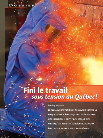 Fini le travail sous tension au Québec - Irsst