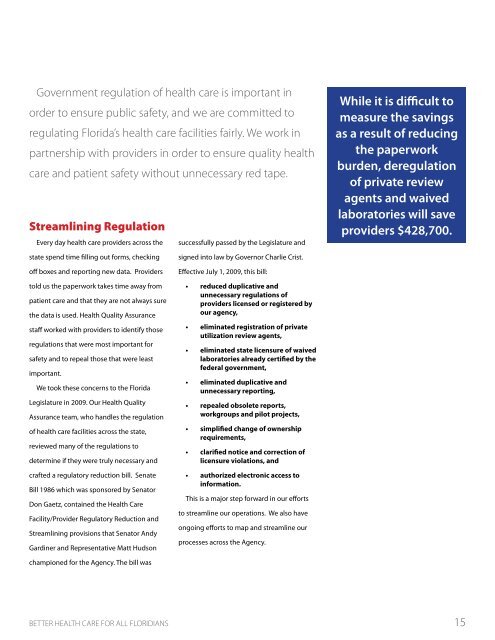 AHCA Annual Report - Agency for Health Care Administration ...