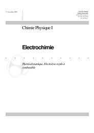 Electrochimie Thermodynamique, Electrolyse et pile à combustible