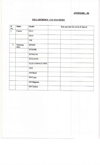 Quotations for annual rate contract for purchase of consumables for ...