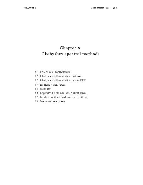 Chapter 8. Chebyshev spectral methods