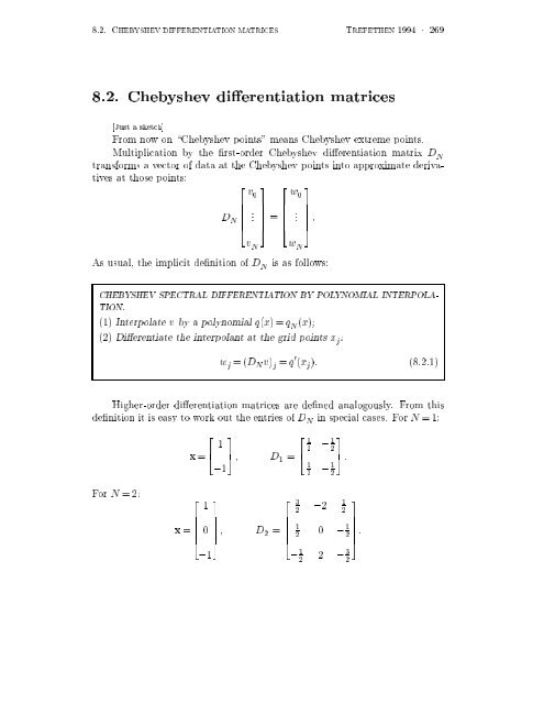 Chapter 8. Chebyshev spectral methods