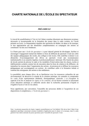 charte nationale de l'école du spectateur - Théâtre d'Auxerre