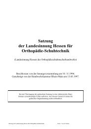Satzung der Landesinnung Hessen für Orthopädie-Schuhtechnik
