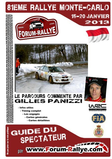 Guide du Spectateur Monte-Carlo 2013 par Forum-Rallye - version light