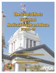 The State's Efforts to Control Medicaid Fraud and Abuse - Agency for ...