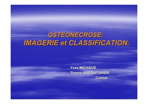 IMAGERIE et CLASSIFICATION. - GECO