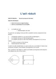 COURS D'OPTIQUE DE BASE ET DE LUNETTERIE 2011