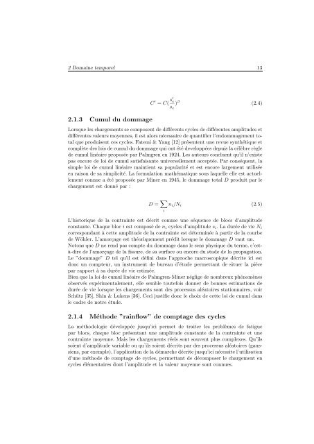 Méthodes spectrales pour une analyse en fatigue des structures ...