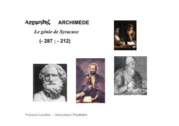 ARCHIMEDE Le génie de Syracuse (- 287 ; - 212 ... - kafemath