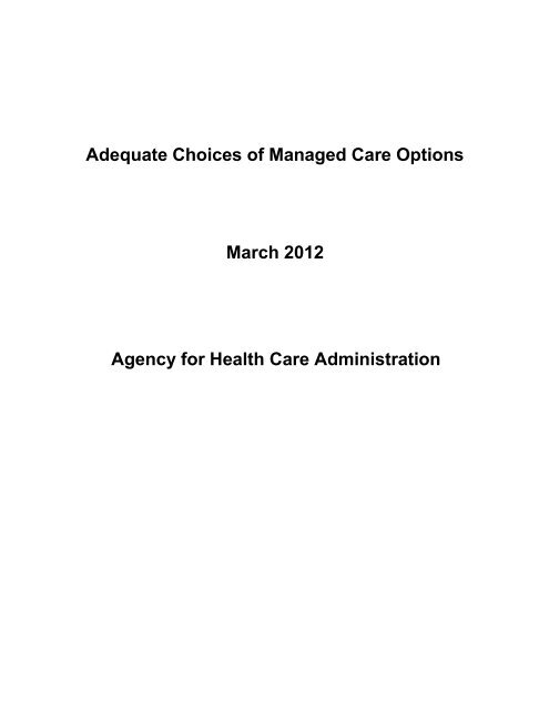 Letter to CMS - Medicaid Managed Care Policies - Agency for ...