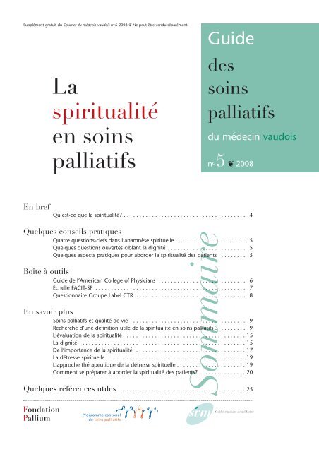 La spiritualité en soins palliatifs - Ensemble contre la douleur