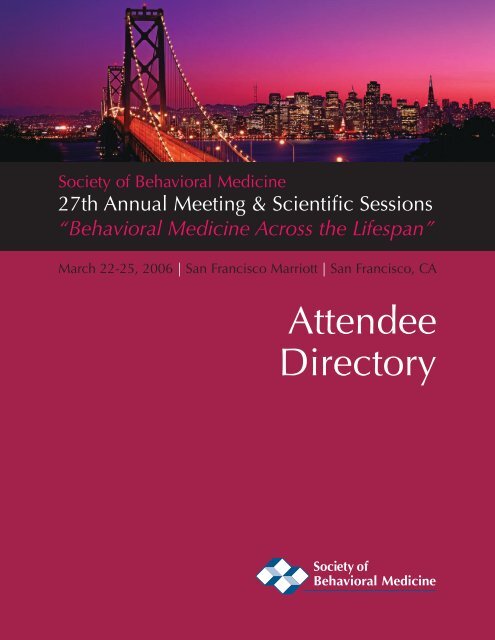 Attendee Directory - Society of Behavioral Medicine
