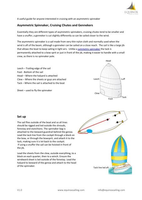 Asymmetric Spinnaker Trim Equinox Sailing