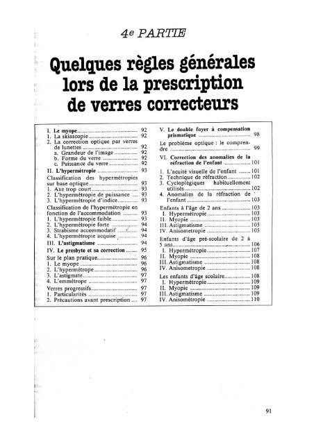 Regles generales lors de la prescription des verres correcteurs