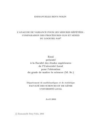 Essai présenté - Département de mathématiques et de statistique ...