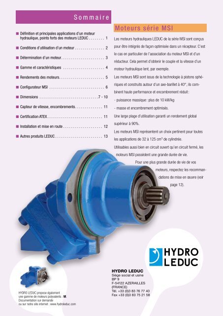 Moteurs hydrauliques à pistons sphériques - Total Hydraulics BV