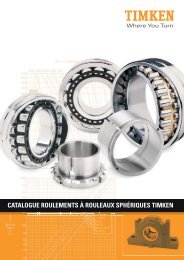 CATALOGUE ROULEMENTS À ROULEAUX SPHÉRIQUES TIMKEN