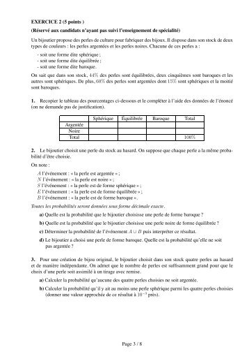 Enoncé et corrigé - Maths-france.fr