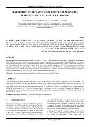 ELABORATION DU REFRACTAIRE DE L'OXYDE DE MAGNESIUM ...