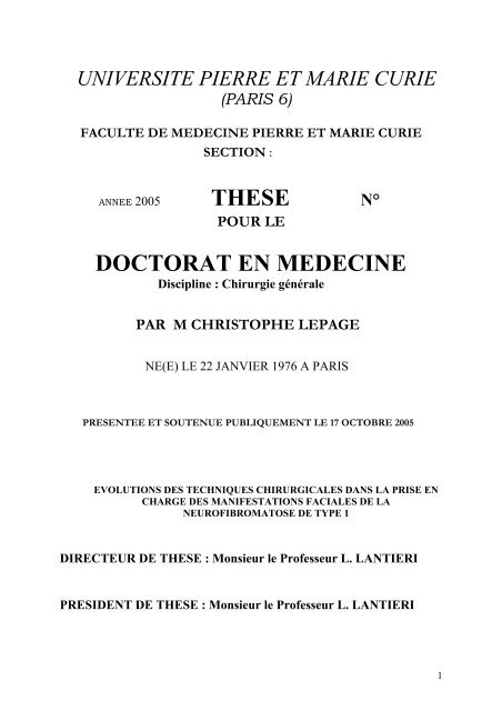 de medecine remerciements