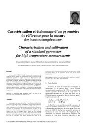 Caractérisation et étalonnage d'un pyromètre de référence pour la ...