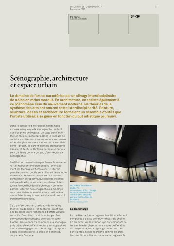 Scénographie, architecture et espace urbain Iris Reuter