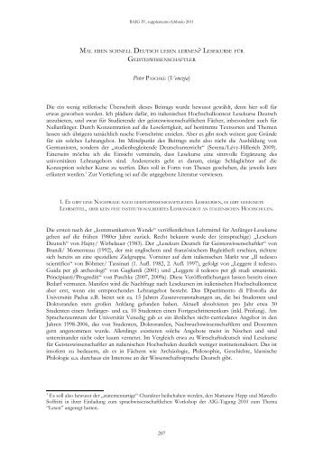 Mal eben schnell Deutsch lesen lernen? - Associazione Italiana di ...