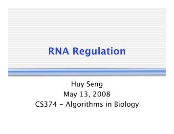 RNA Regulation - Stanford AI Lab