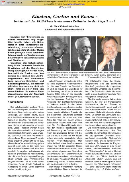 Einstein, Cartan und Evans - - Atomic Precision