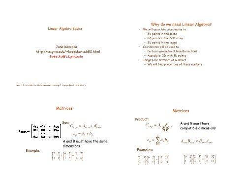 Linear Algebra Slides 1 (pdf) - Stanford AI Lab