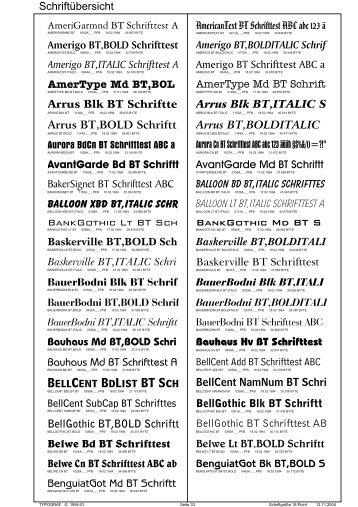 BauerBodni BT,ITALIC Schriftt - Werbetechnik - Limmer