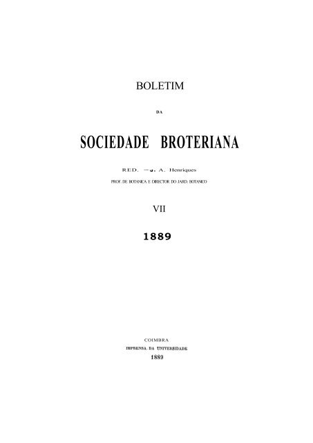 SOCIEDADE BROTERIANA - Biblioteca Digital de Botânica ...