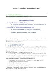 Item 270 . Pathologie des glandes salivaires Objectifs ... - ORL France
