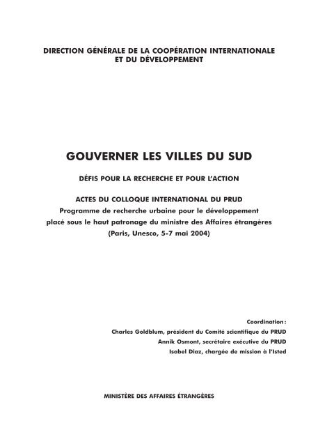 Gouverner Les Villes Du Sud France Diplomatie Ministere Des