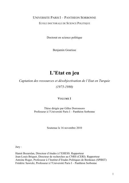 L'Etat en jeu - fasopo