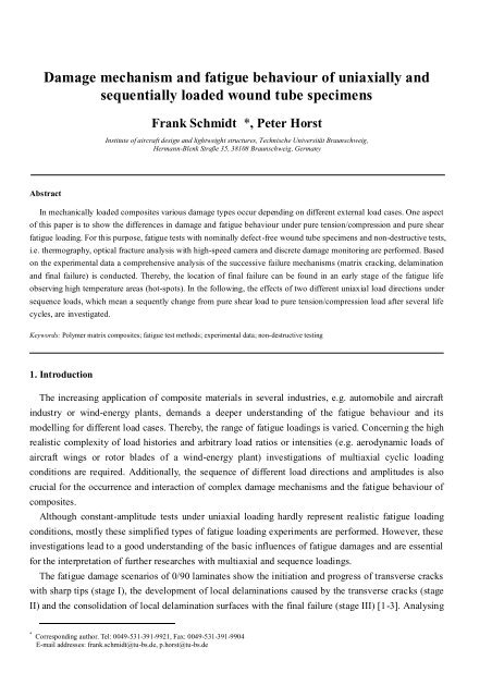 Fatigue behaviour of composite tubes under multiaxial loading