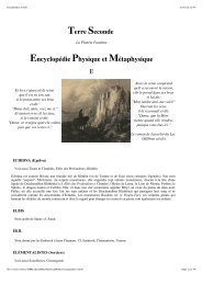 Terre Seconde Encyclopédie Physique et Métaphysique E