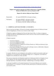 Rapport de la mission opératoire de fistules obstétricales à Tanguiéta