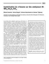 Isomérisation du n-hexane sur des catalyseurs Ni- WO /Al ... - Colleges
