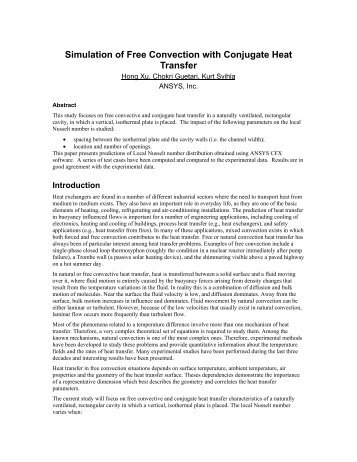 Simulation of Free Convection with Conjugate Heat Transfer - Ansys