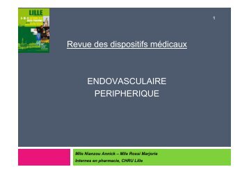 Revue des dispositifs médicaux en endovasculaire ... - Euro-Pharmat