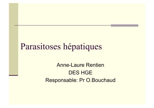 Diagnostic des parasitoses hépatiques - Hepato Web