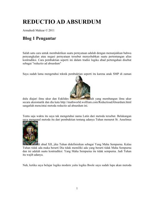REDUCTIO AD ABSURDUM