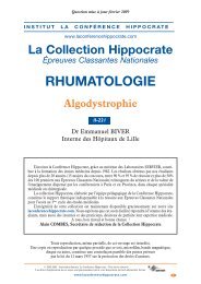 RHUMATOLOGIE - Institut la Conférence Hippocrate