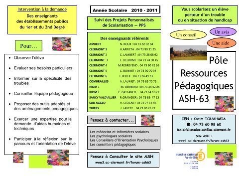 Pôle Ressources Pédagogique ASH 63