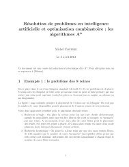 Résolution de problèmes en intelligence artificielle et optimisation ...